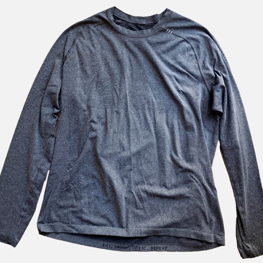 Men's Size XL Lululemon Swiftly Tech Heathered Dark Gray Long Sleeve Tee